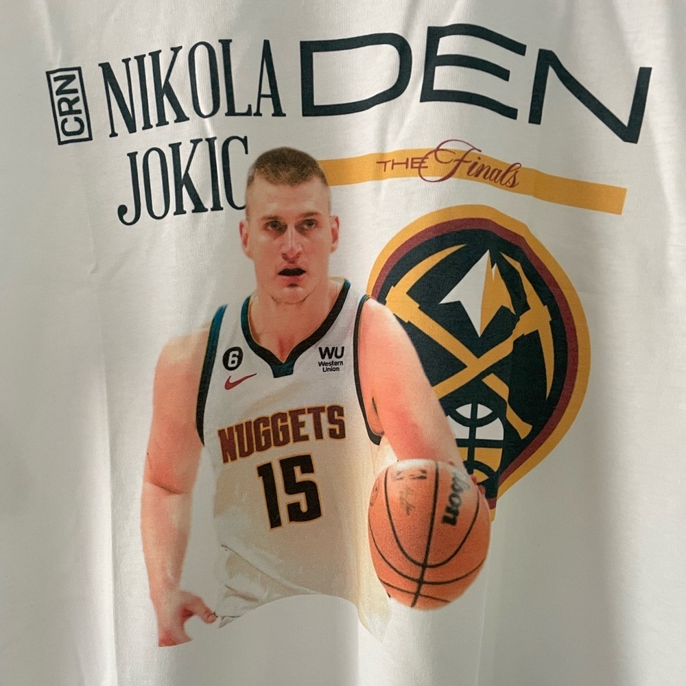 Nikola Jokic White Basketball T-Shirt size M